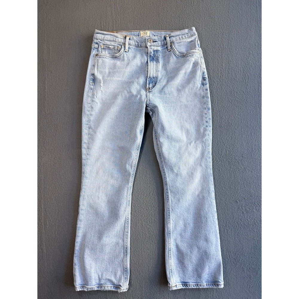 Citizens of Humanity Demy Cropped Flare Jeans Light Wash Blue Size 29